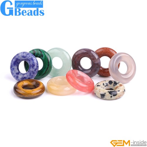 Donuts Chakra Semi Precious Scraping Beads Jewelry Making Beads 15" 3pcs 20mm - Picture 3 of 88