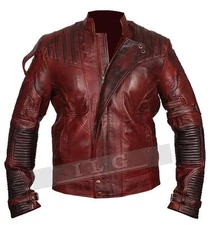 Guardians of the Galaxy 2 Star Lord Chris Pratt Maroon Real Leather Jacket