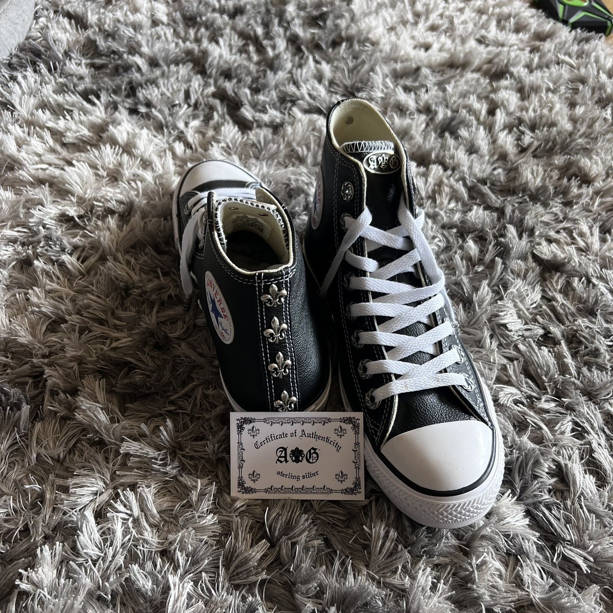 A&G ROCK N' ROLL COUTURE 大判ストール　スカル&ローズ A&G Rock N' Roll Couture Leather Hightop Fleur Converse | eBay