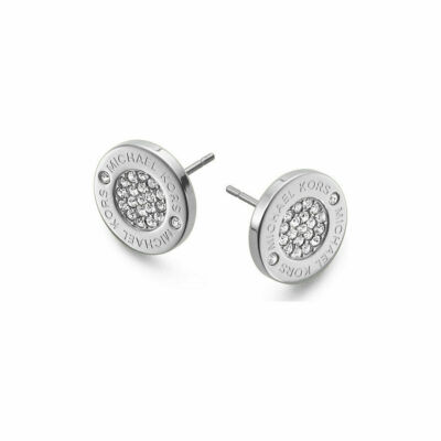 アクセサリー MK MICHAEL KORS MK Plaque Silver Stud Earrings Crystals