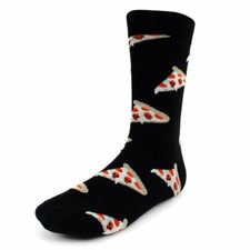 Men's Pepperoni Cheese Pizza Slice Novelty Fun Socks