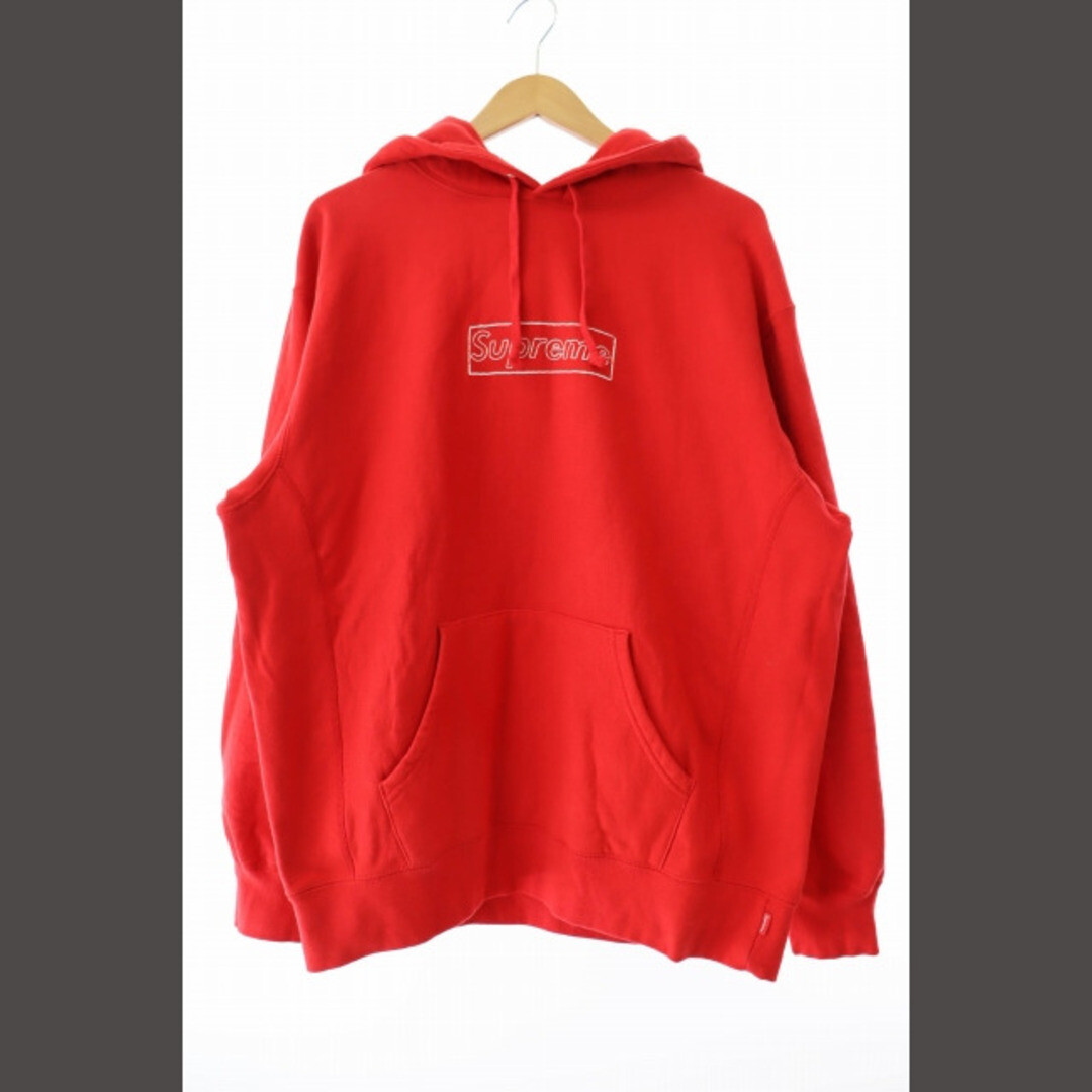 SUPREME x KAWS COWS 21SS Chalk Logo Hooded Sweatshirt Hoodie M Red 