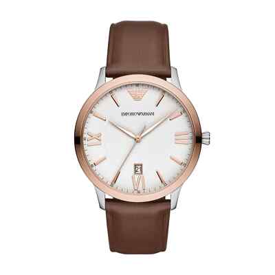 Mens Wristwatch EMPORIO ARMANI GIOVANNI AR11211 Brown Leather AUTHENTIC NEW