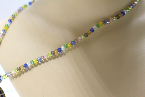 Nuevo 20" Multicolor Estilo Murano Esmaltado Colgante con Cuentas Facetadas - Imagen 6 de 11