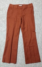 Tory Burch Orange Woven Womens Cotton Retro Leg Pants 6
