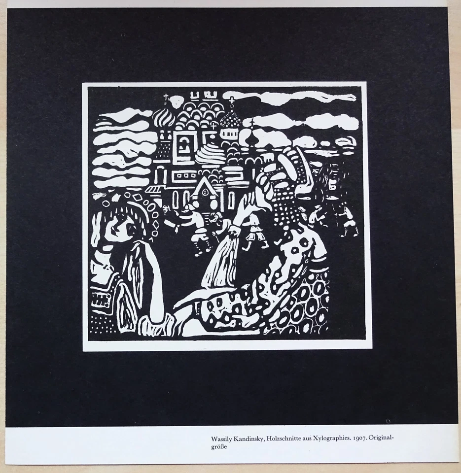 Wasily Kandinsky Jugendstil Druck "Holzschnitt aus Xylographies"  26 x 23,5 cm