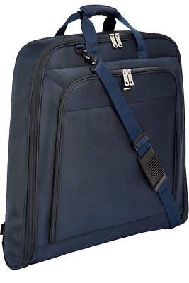 Amazon Basics Garment Bag - Navy Blue, 40-Inch