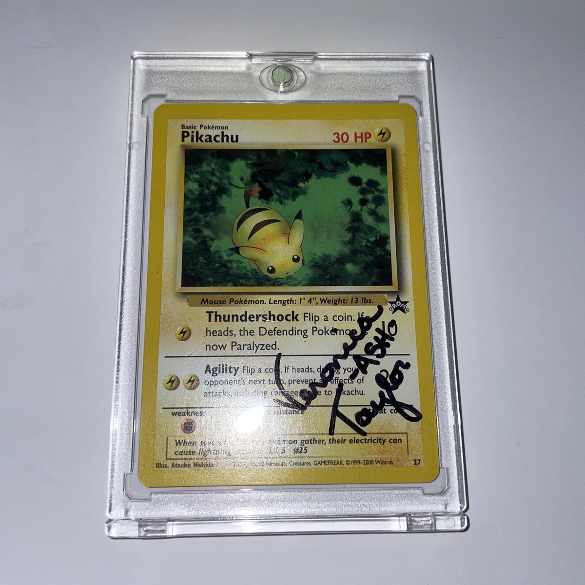 Pokemon Veronica Ash Taylor Autograph Auto Signed Pikachu Black