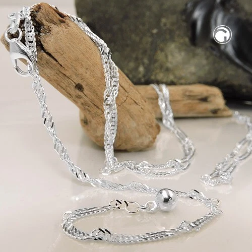 Collana Singapur 2Mm, Argento 925, Collana Rotonda, 60Cm, Donna - Immagine 2 di 3