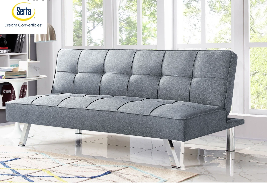 Serta Carmen Convertible Sofa Charcoal