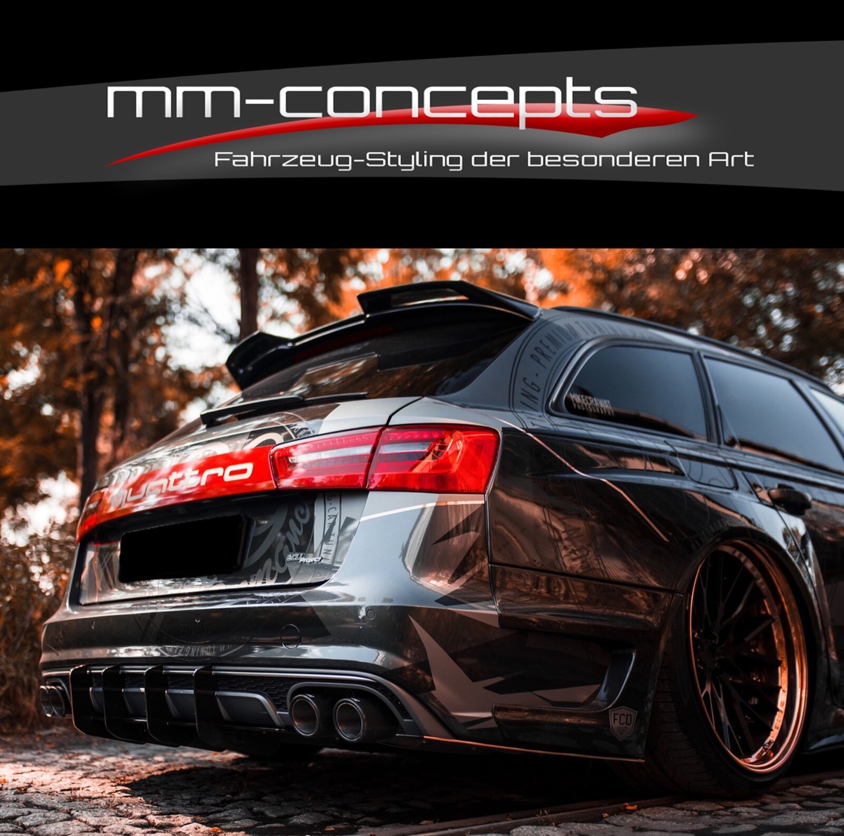 Alerón Trasero De Techo Para Audi RS6 Avant C6 ABS, Alerón De Ala Trasera De Coche Negro Brillante,Glossy Black