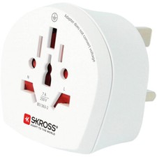 Skross 1.500225-E Travel Adapter CA W to UK Reliable for 220+ Devices