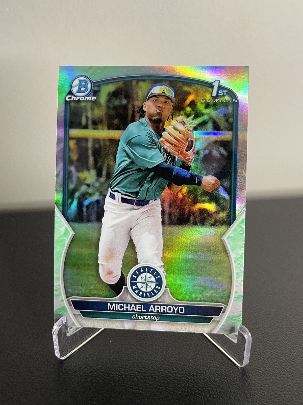 2023 Bowman 1st Chrome Lunar Glow Refractor #BCP-63 Michael Arroyo Mariners