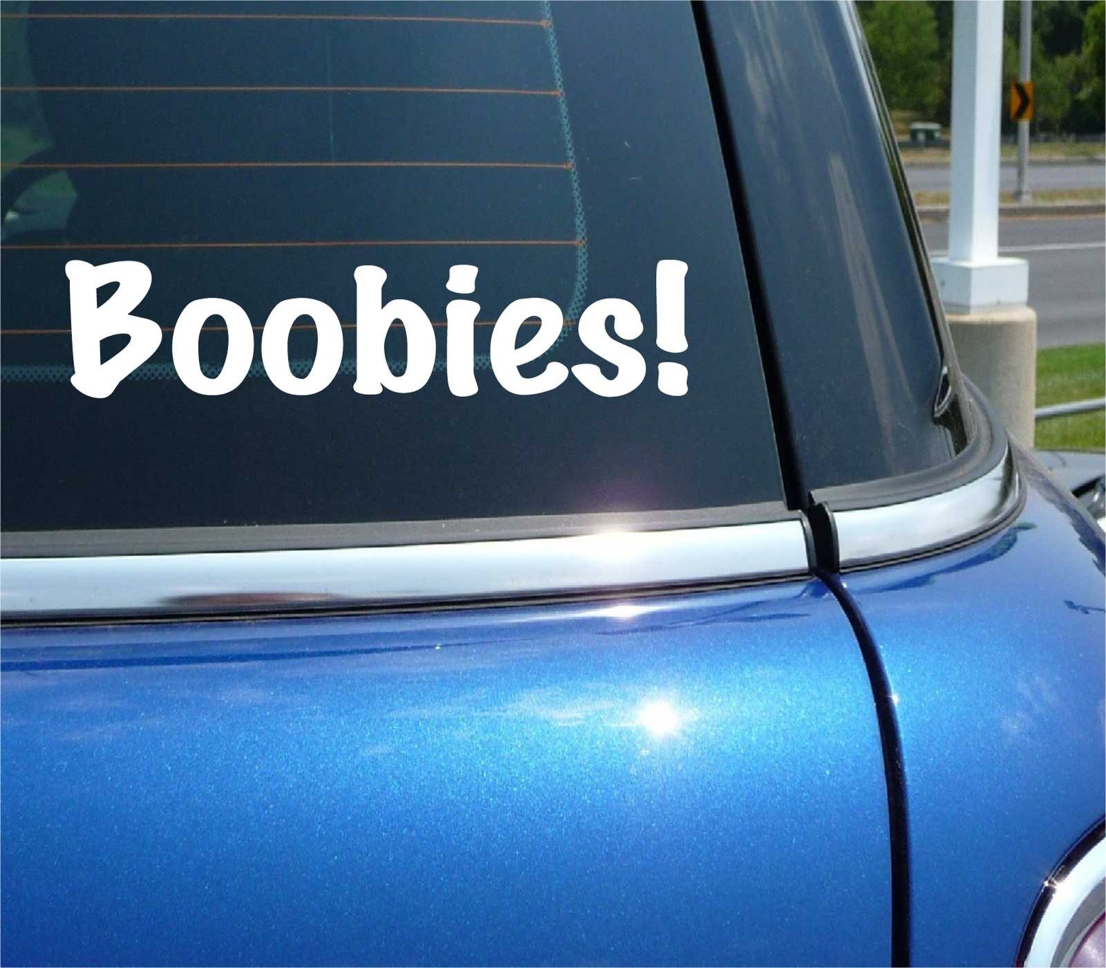 BOOBIES DECAL STICKER FUNNY PRANK JOKE GAG BOOBS TITS FUN CAR TRUCK