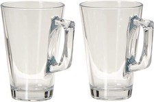 Pasabahce, 2-er Set Vela Style 55201 Tee oder Kaffee Glastasse mit Henkel