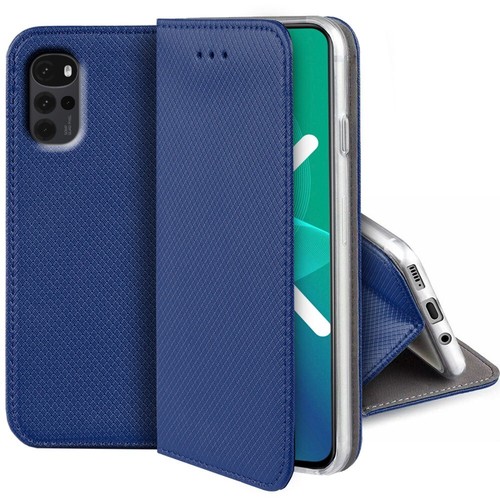 SMART MAGNET Handy Tasche Wallet  Schutz Hülle Case BLAU  Für Motorola Moto E32