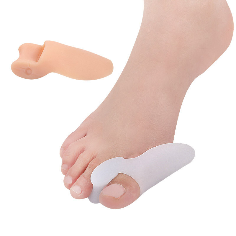 Produktbild von 2x Zehenspreizer Bei Hallux Valgus – Silikon-Schienen Mit Ballenschutz Für Füße