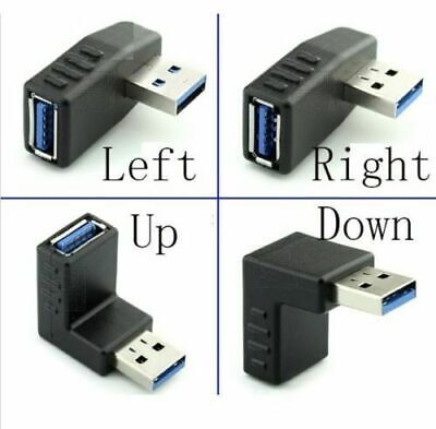 Cable Length: Converter Connectors 2 Pcs/Set USB 3.0 Vertical Male to Female Left Angle and Right Angle Adapters 