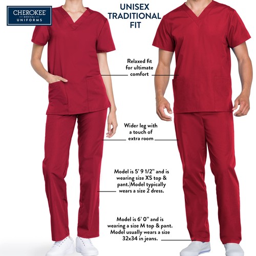 Cherokee Big and Tall Premium Core Stretch Unisex Cargo Scrubs Pant, Teal Blue, - Picture 4 of 5