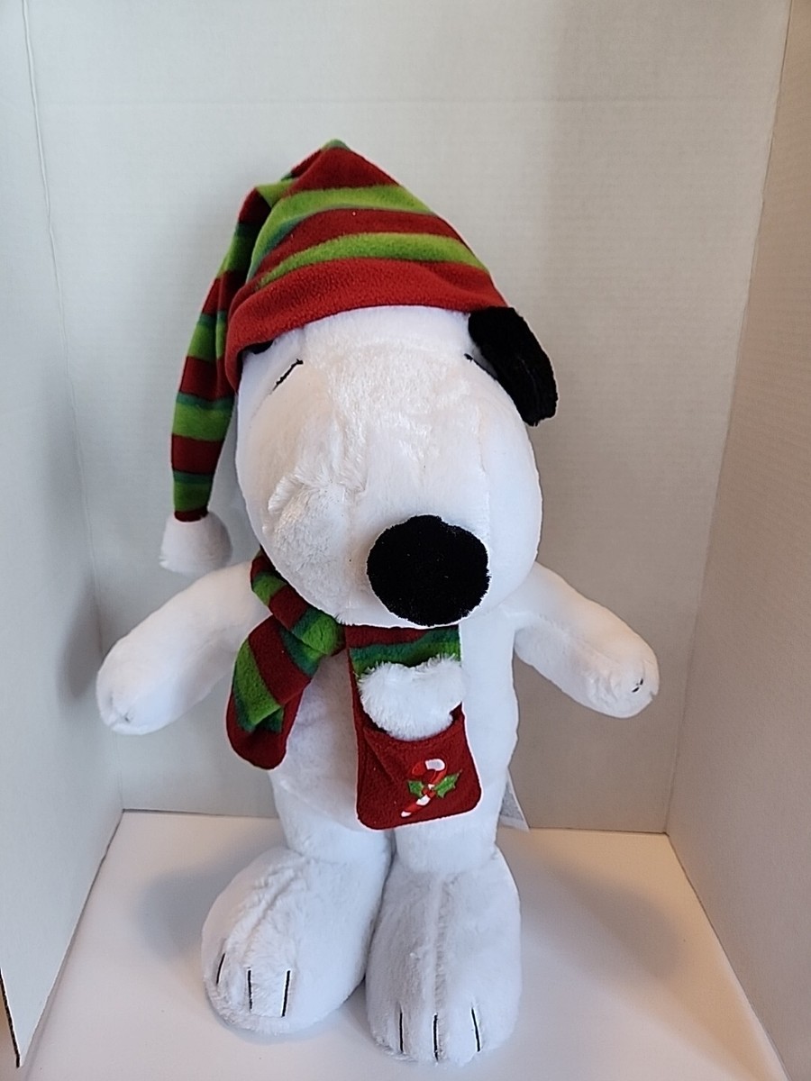 Large Snoopy Standing Christmas Plush Peanuts Worlwide Appx 19