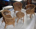 Vintage 4 Piece Set Miniature Wicker Doll House Furniture, Pre-Owned — photo 3