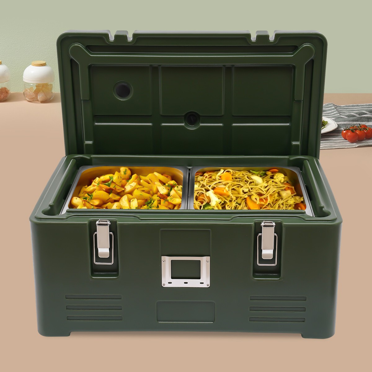 Pans Insulated Food Pan Carrier Box Catering Food Warmer Hot Box