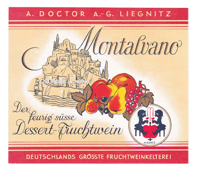 x5317 LIEGNITZ   LEGNICA A. Doctor A.G. DESSERT-FRUCHTWEIN Etikett label