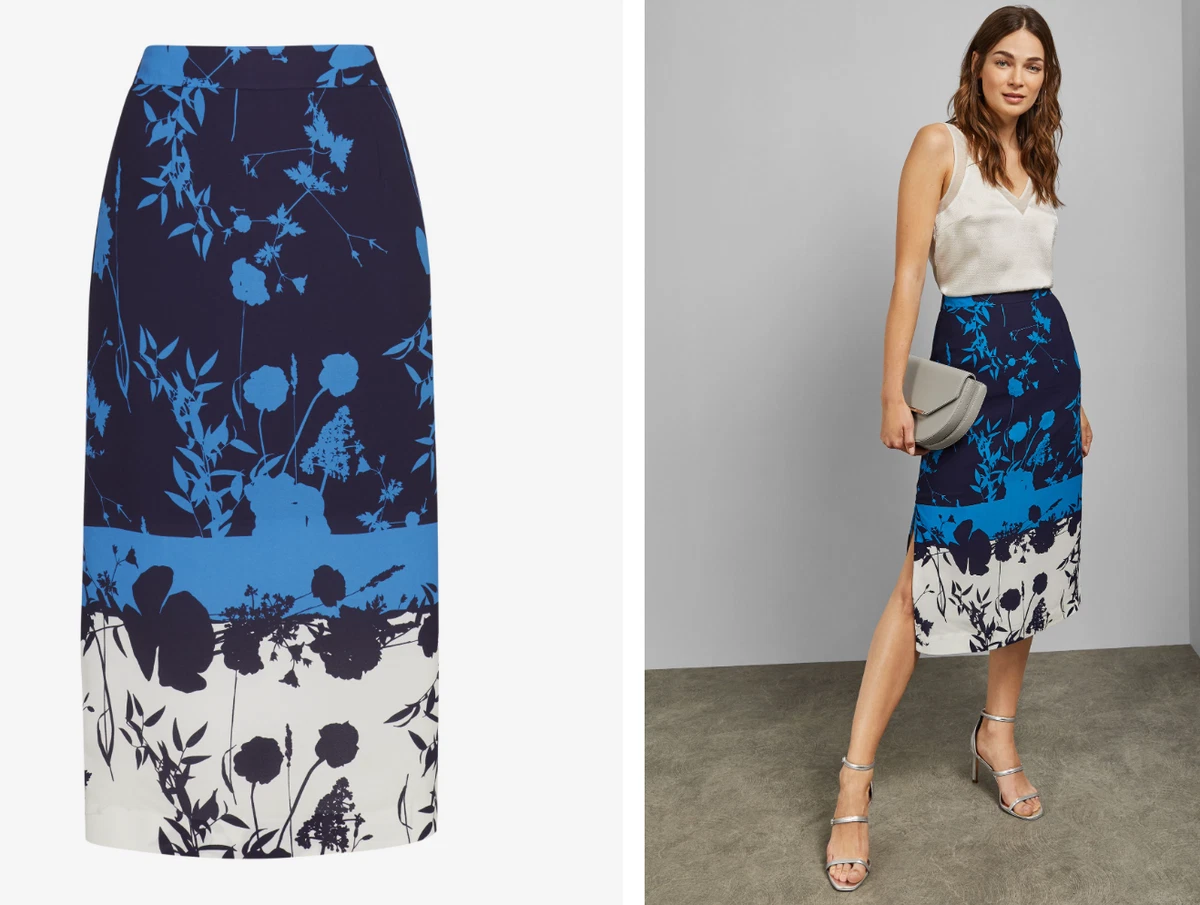 Navy blue clearance midi pencil skirt