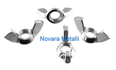 20 dadi ad alette M8 zincati farfalla galletto wing nuts ecrous