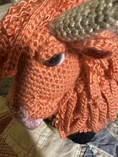 Amigurumi Highland Cow Coo New Handmade Crocheted  Color Is Rust  - Picture 7 of 9