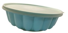 Tupperware  Mold Gel N Serve  3 piece Aqua Blue Vintage