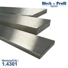 Edelstahl Flachstahl K240 geschliffen 20x5mm - 60x15mm Flacheisen V2A | 1.4301