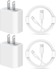 Certified Fast Charging Charger 20W PD USB C Wall Charger 2-Pack 6FT