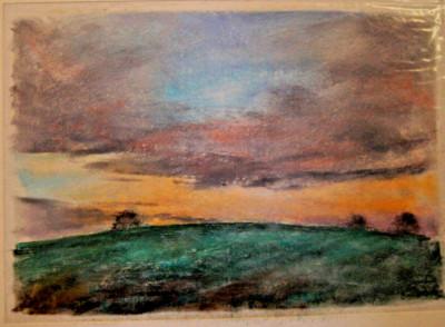 Franz Ehmke *1928 -2018 DDR Painter Weideraps in the Sunset at Schönfließ