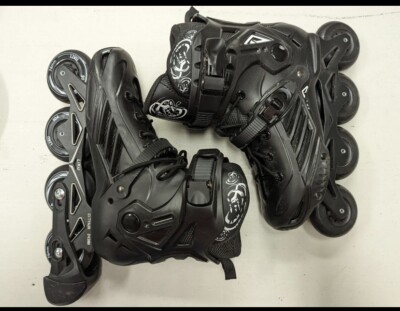 LIKU Black Professional Inline Skates Unisex Men 9.5 ,Women 10.5 See Discription