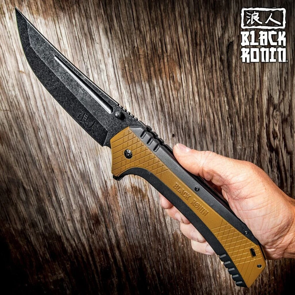 Navaja de Bolsillo Gigante 12" Negra Ronin Maximus Apertura Asistida - ¡GRAN MONSTRUO! Foto 3 de 4