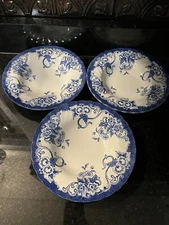 Myott Chelsea Garden Bloomingdales rimmed Bowls (3) Blue Floral