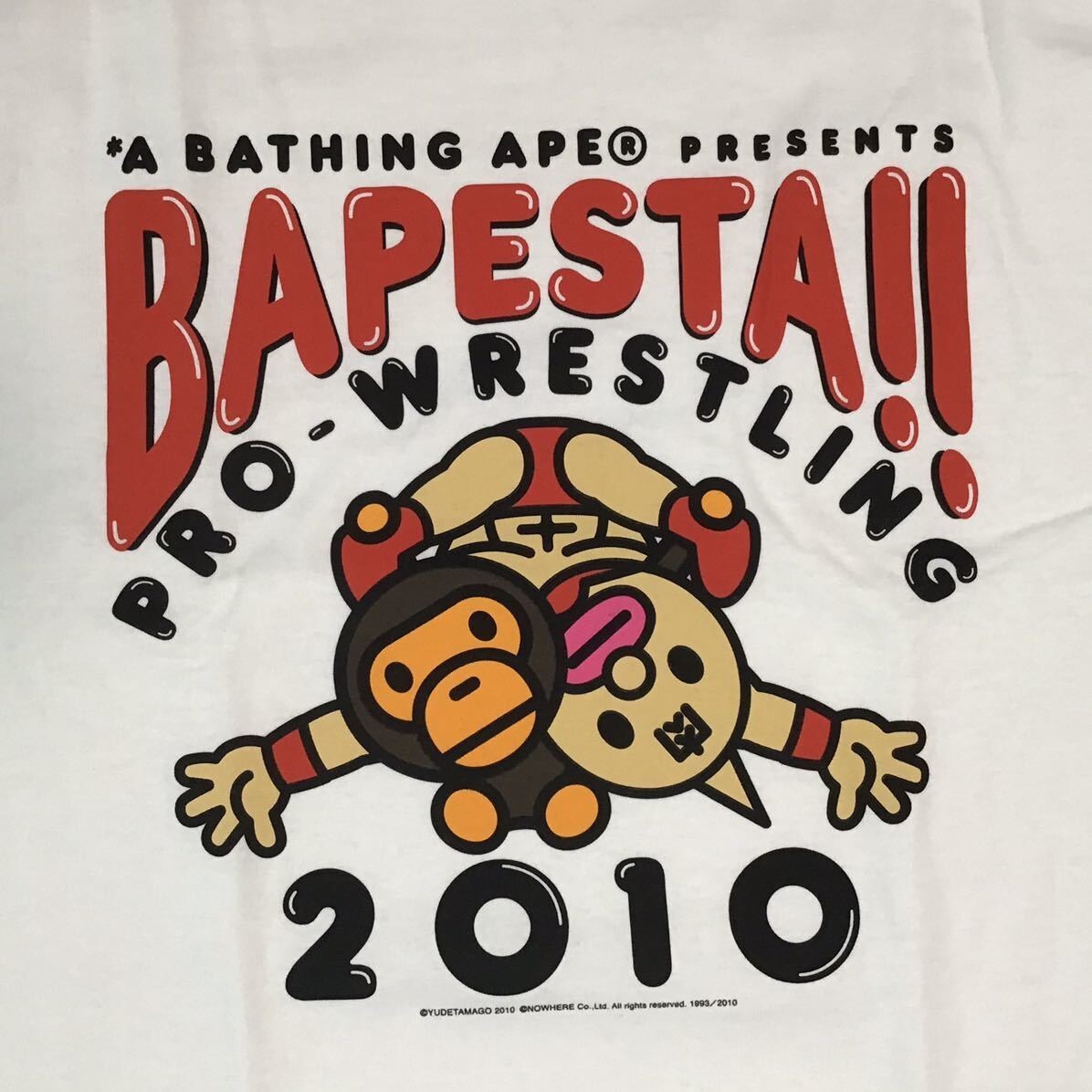 BAPESTA PROWRESTLING2010 キン肉マン　MILO Tシャツ BAPE × Kinnikuman BAPE STA PRO WRESTLING Milo T-shirt White A
