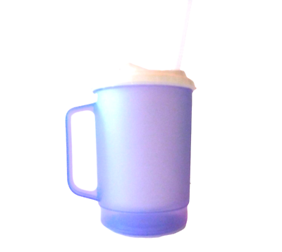 20 Ounce Translucent Lavender Mug Drink Thru /Flip-Sip Lid & Straw Mfg USA