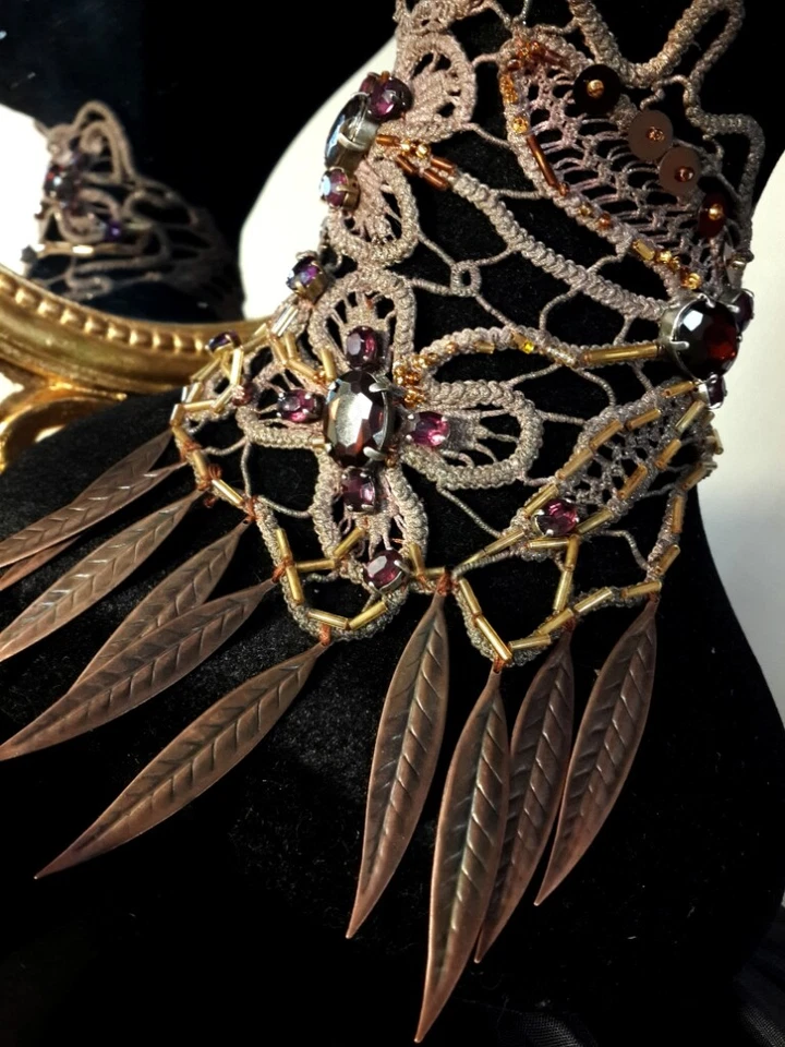 joyería bordada mujer joya retro collar collar gargantilla collar pedrería Foto 2 de 4