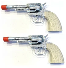 Get 2 Die-Cast Pistols Western Cowboy Revolver CAP GUNS (See Conditions)