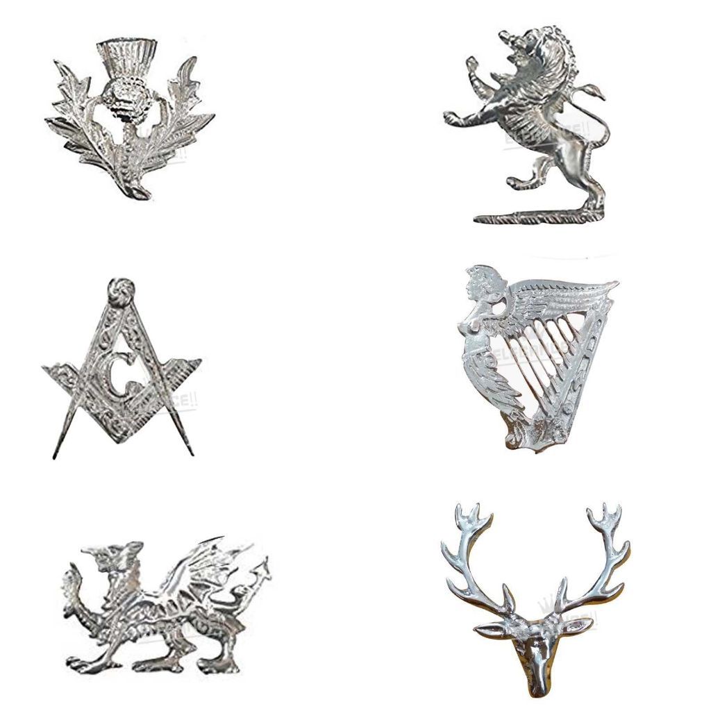 Hat Badges Glengarry Cap Chrome Finish Balmoral Cap Badges Metal