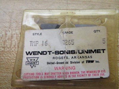 WENDT-SONIS unimet TMP16 T265 cutting Insert QTY*5* - M11