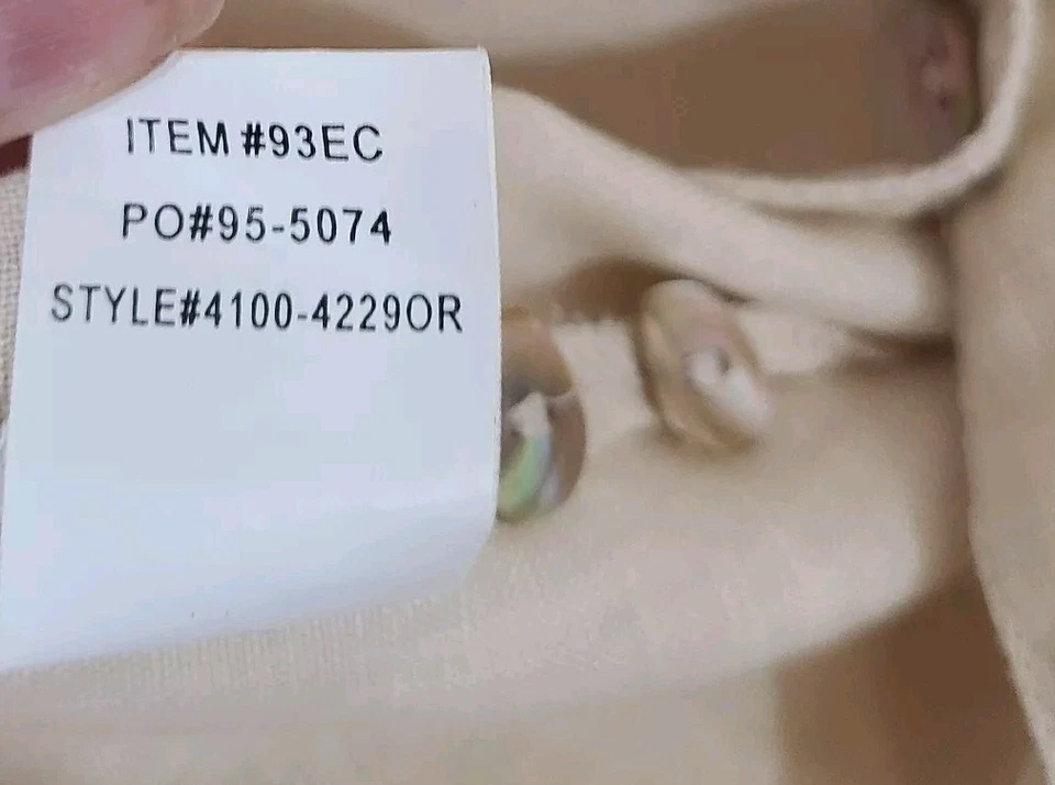 Orvis женщин кремовый льняной на пуговицах Топ / юбка комплект Med вышивка льна - Изображение 4 из 4