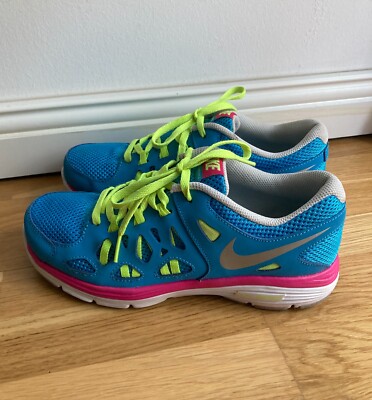 Nike Dual Fusion Run 2 (599793-401) Sneaker Laufschuhe Blau Pink Gelb Top Zustan