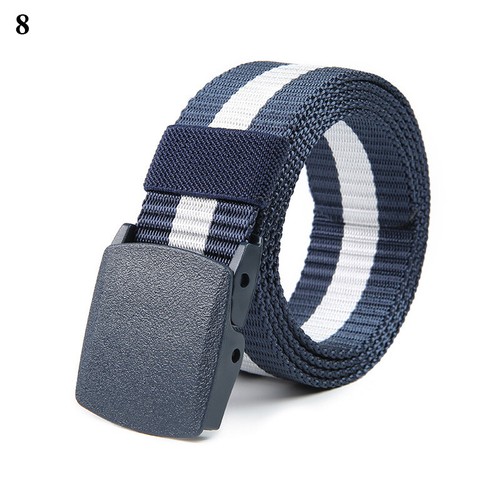 Outdoor Travel Hiking Waistband Unisex Nylon Canvas Belt Plastic Buckle Casual - Picture 14 of 25