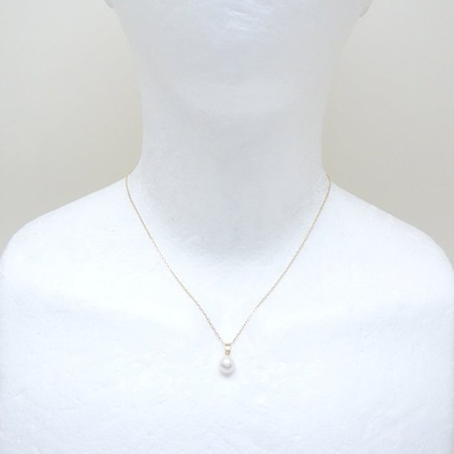 MIKIMOTO 18K Yellow Gold Necklace Pearl 7.1 mm /293139 - Picture 2 of 6