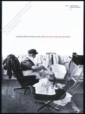 1969 Charles Eames Lounge Chair & ottoman photo Herman Miller vintage print ad