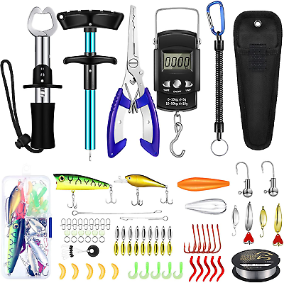Sosation 134 Pcs Fishing Tool Kit Fishing Gear and Equipment Fishing Pliers  Kit