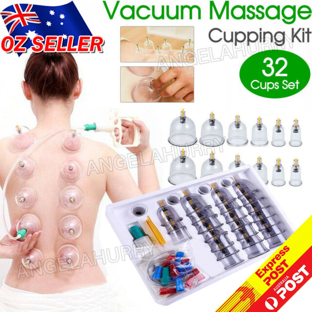 32 Cups Set Vacuum Cupping Suction Massage Kit Acupuncture Pain Relief NEW
